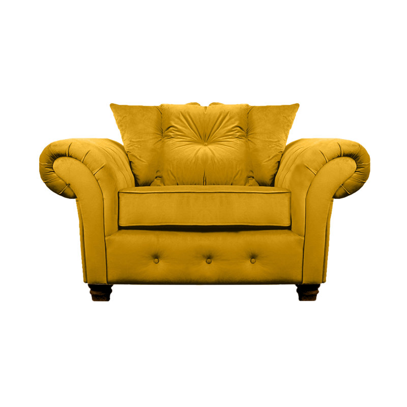 Lila 2 Seater Velvet Loveseat, Mustard