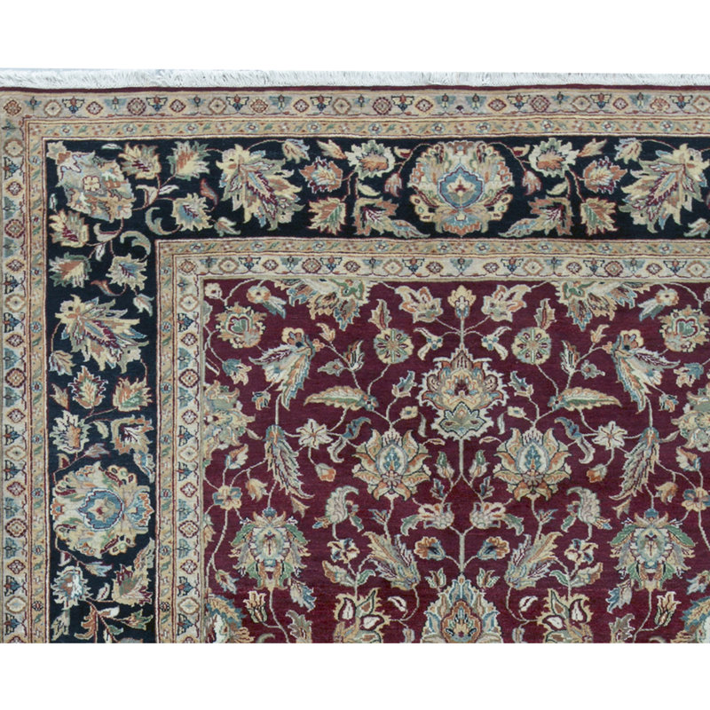 Sona Wool Oriental Area Rug in Red/Navy