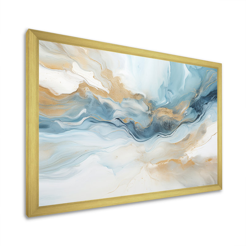 «Blue Storm Charm», impression sur toile, Cadre doré simple, H 16 po x l 32 po x P 1 po