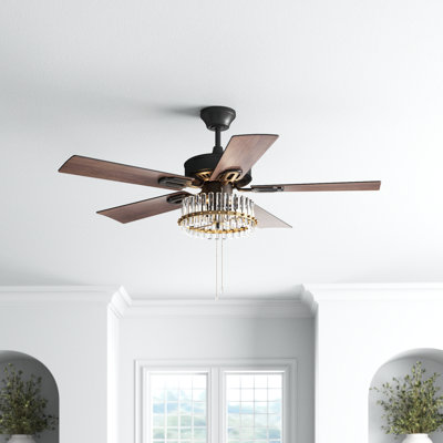 52"W Chesham 5 - Blade Standard Ceiling with Pull Chain and Light Kit Included