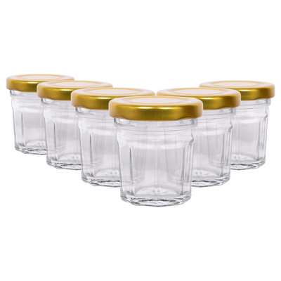 Argon Tableware Glass Jam Jars with Lids