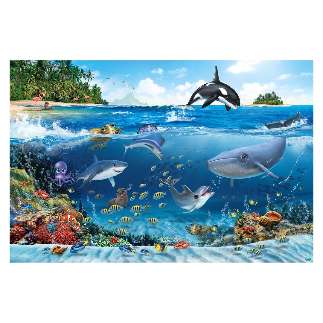 Strukturierte Tapete Animal Club International – Underwater World with Animals 2,25 m x 336 cm