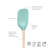 Tovolo Flex-Core Silicone Spoonula with Natural Wood Handle for Cooking and Baking, Light Aqua-95275022