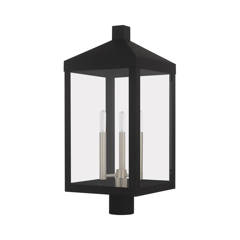 Tête de lanterne câblée à 1 lumière 24 po Bartek, Noir