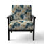 Fauteuil d'appoint rembourré beige et bleu Escape Flowers I
