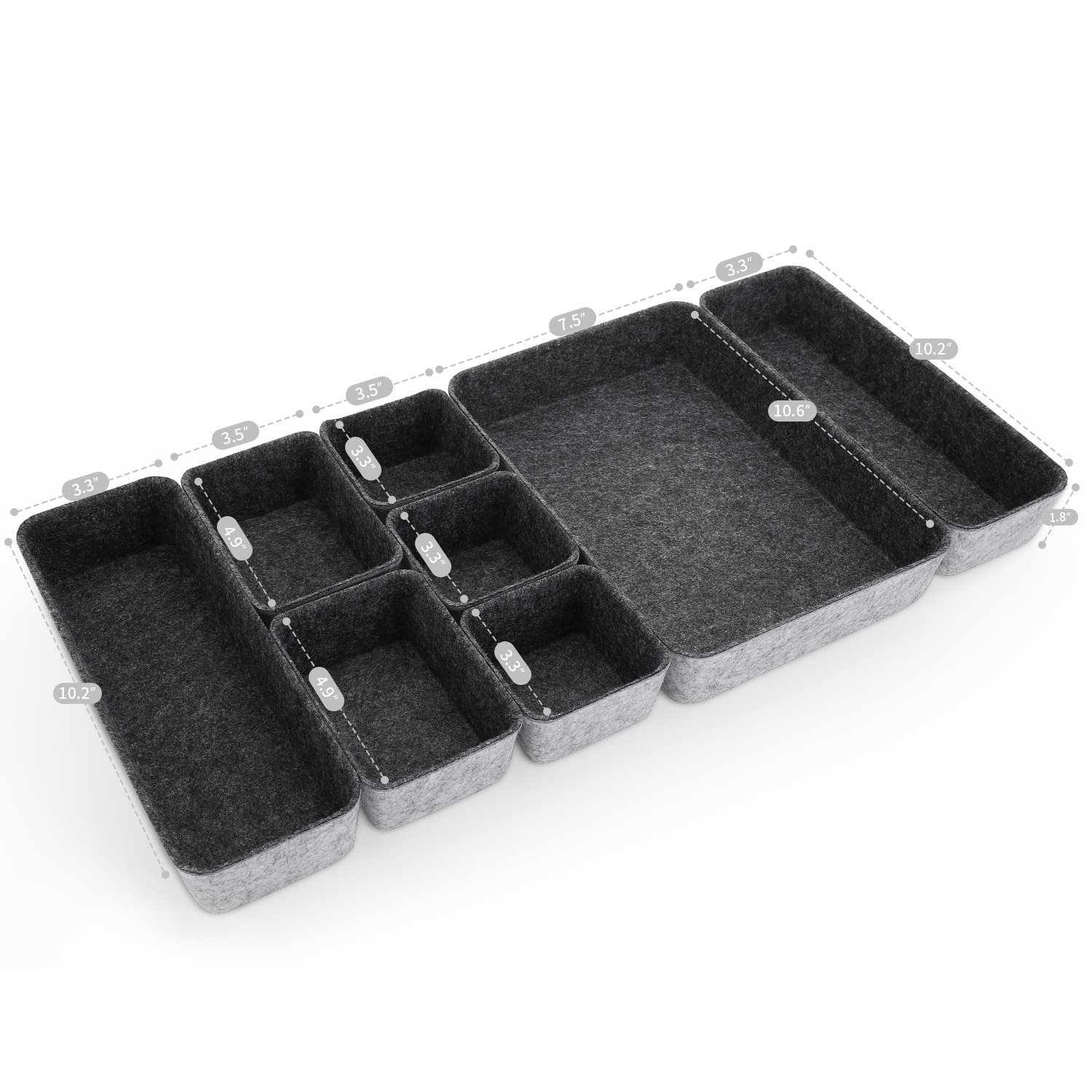 Geneseo Organizer Set, Charcoal