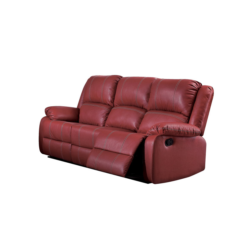Canapé en cuir synthétique Zuriel, Rouge
