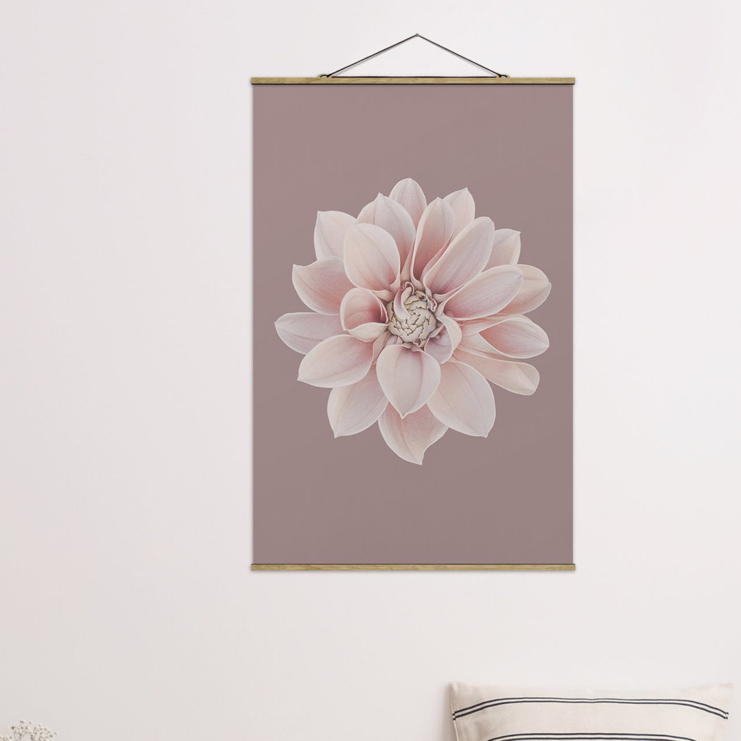 Stoffbild Dahlia Flower Lavender White Pink