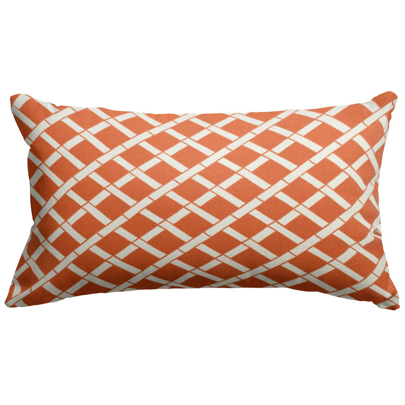 Bamboo Pattern Outdoor Rectangular Pillow Cover & Insert, Burnt Orange