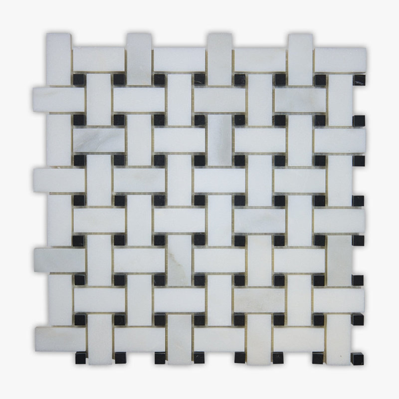 Carreau de mosaïque pour mur et plancher en marbre 12 po x 12 po Calacatta