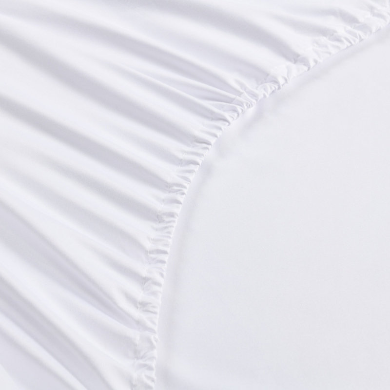 Ensemble de draps à rayures 3/4 pièces, Ensemble de draps pour grand lit avec 2 taies d'or, Blanc