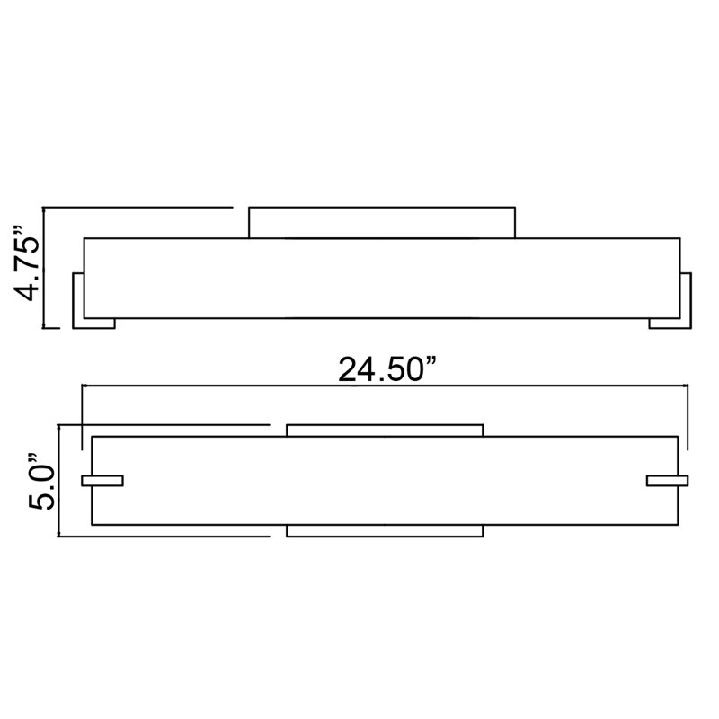 Schrager 1 - Light Dimmable LED Chrome Vanity Light, 5" H x 25" W x 5" D