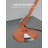 Large Matte Orange Metal Swing Arm Desk Lamp with Wood Accent, 29.7 Inch Height, Max 25W E26 Base-1442987237