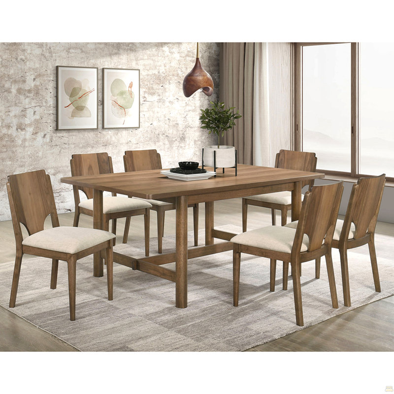 Graham Walnut 7-Piece Rectangular Dining Table Set