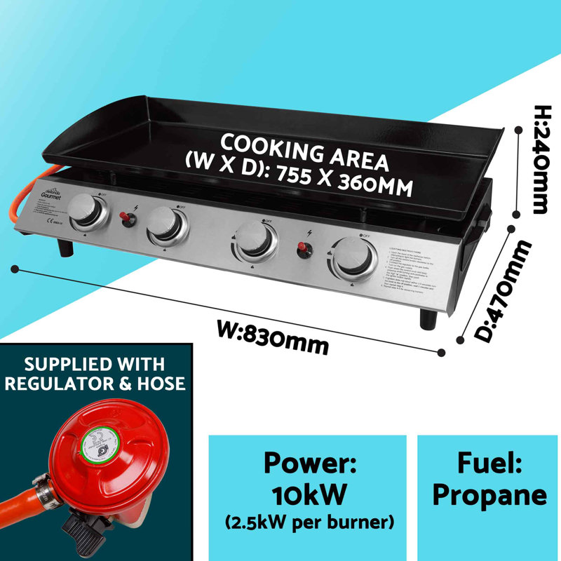 Dellonda 4 - Burner Countertop Liquid Propane 34121 BTU BTU Gas Grill