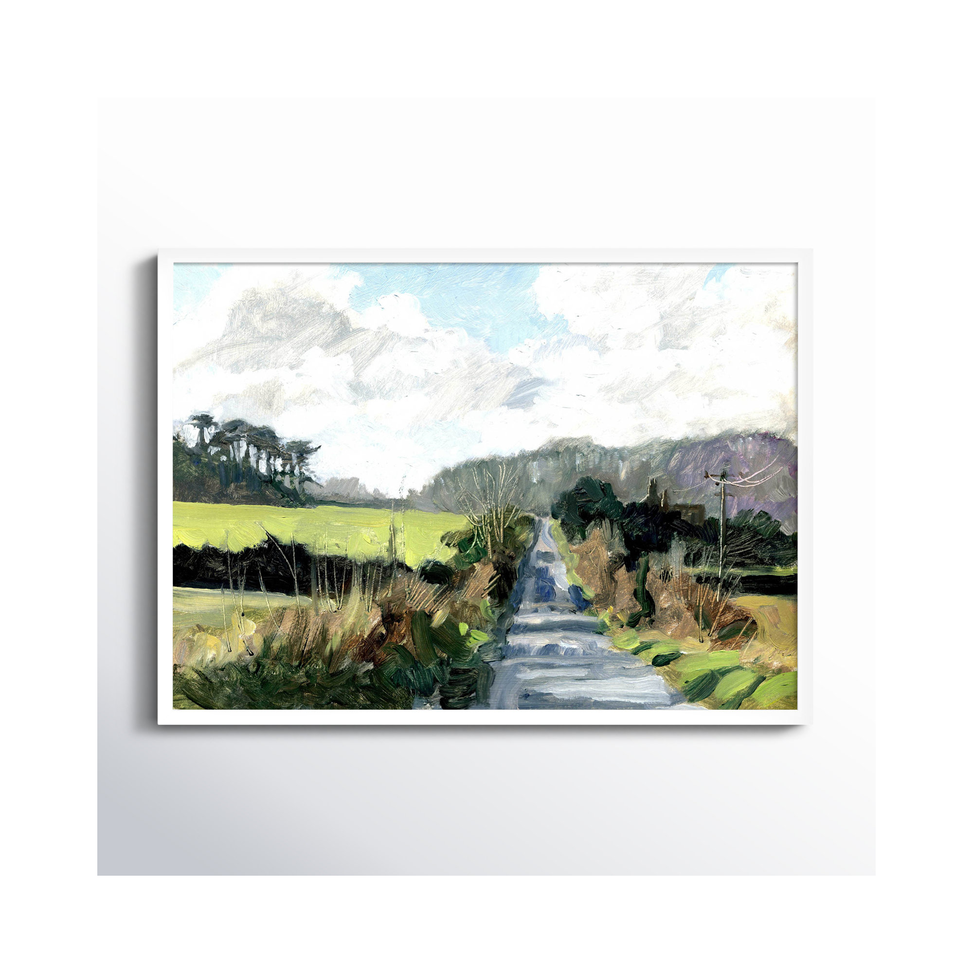Ripple Lane by Metcalfe Clive, 24" H x 33" W x 1" D, White