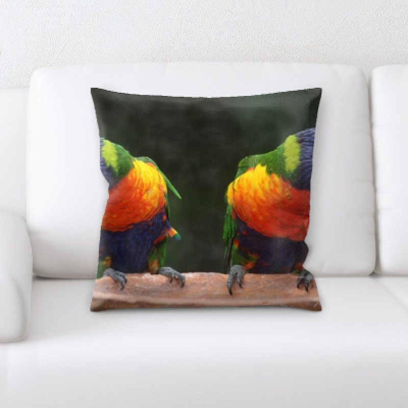 Coussin décoratif perroquets coloré Wirth