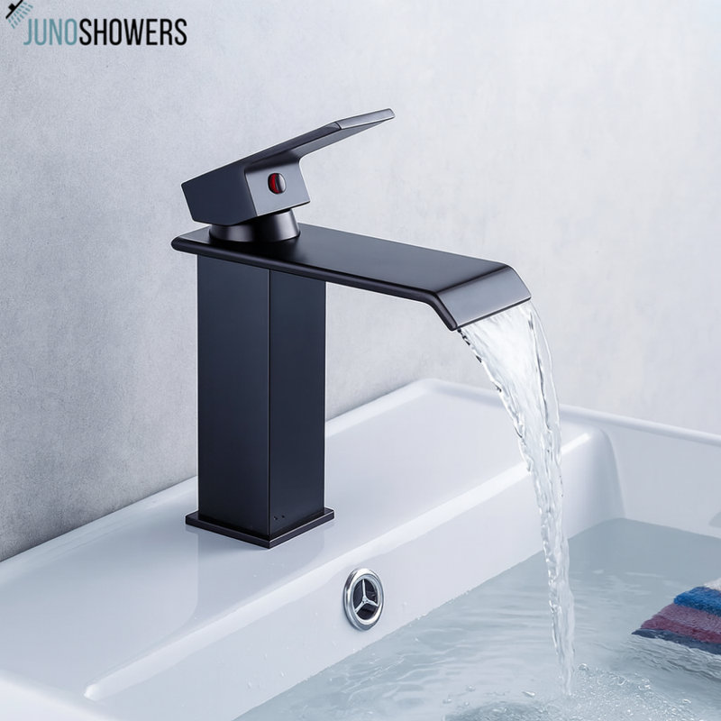 Shower System with Wall Mount and Thermostatic Mixing Valve, Black