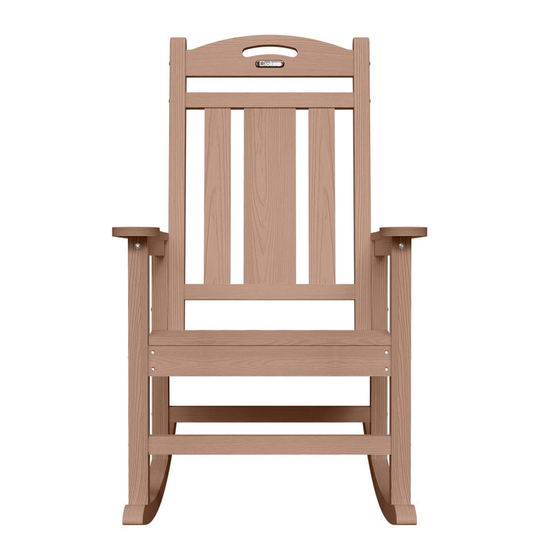 Chaise berçante pour foyer en PEHD, Brun