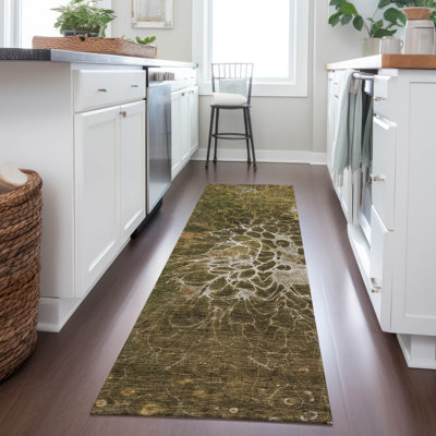 Tapis intérieur / extérieur en polyester tissé à la machine Raenee
