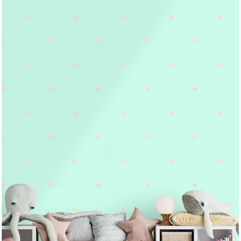 Paule Marrot Geometric Wallpaper Double Roll, Aqua/Pink