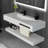 48" Wall-Mounted Floating Bathroom Vanity with V-Shaped Stone Resin Sink, Open Shelf and P-Trap-116542774