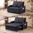 Upholstered Convertible Twin Size Loveseat Recliner Sleeper Couch Pull Out Sofa Sofa Bed For Small Spaces-1818569425