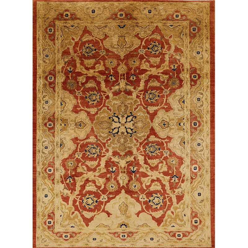 Tapis oriental jaune / brun Eugenia, Rectangle 6 pi x 9 pi