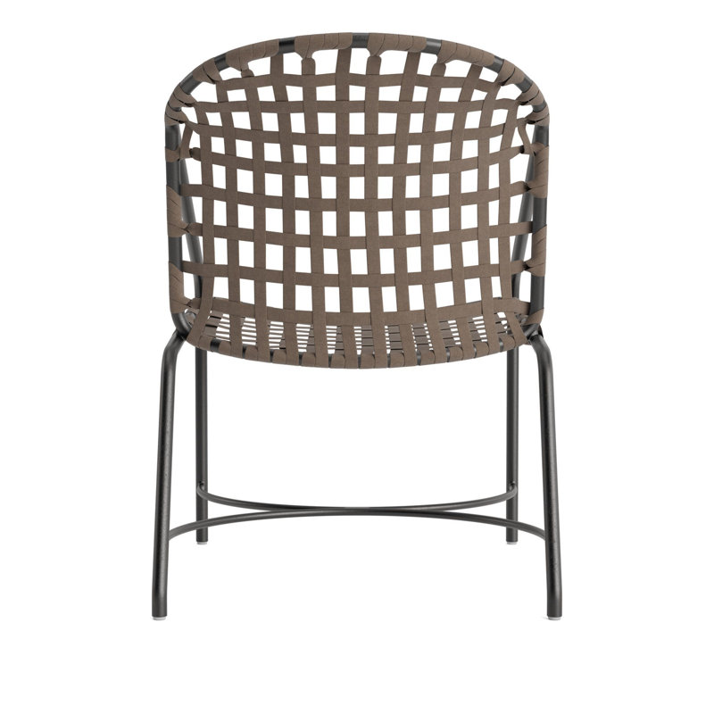 Kantan Outdoor Lounge Chair, Textured Pewter/Mica Suncloth Lace