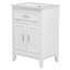 Meuble-lavabo 24 po avec lavabo, meuble-lavabo avec un tiroir rabattable et portes, bois massif et panneau de fibres à densité moyenne 24 po
