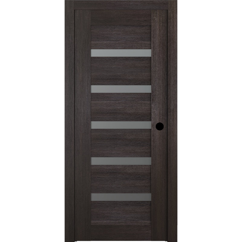 Porte standard à panneaux et en métal Avon 07 4H Gold, 27,75 po x 79,37 po, Chêne Veralinga, Gauche
