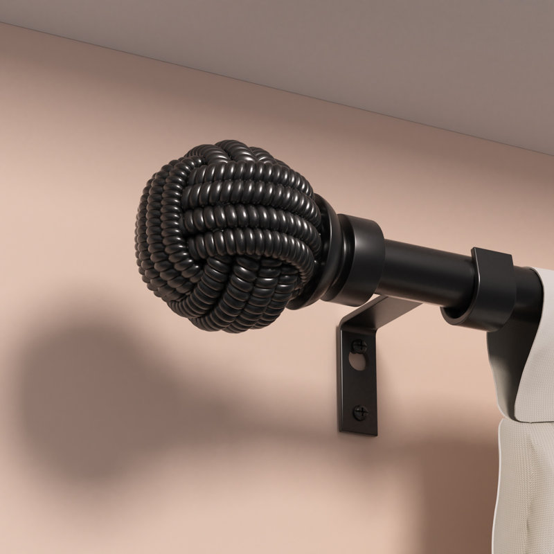 Debuono Adjustable Single Curtain Rod Overall Width x 0.75" Diameter, 84" - 120"