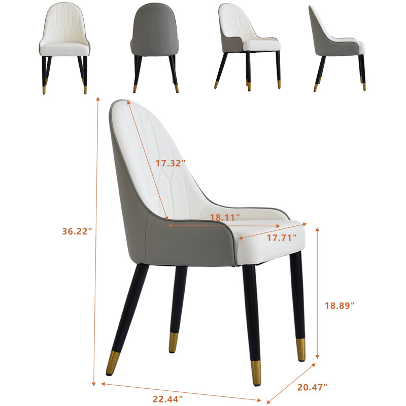 Chaise de salle à manger Maksimas, Blanc / gris