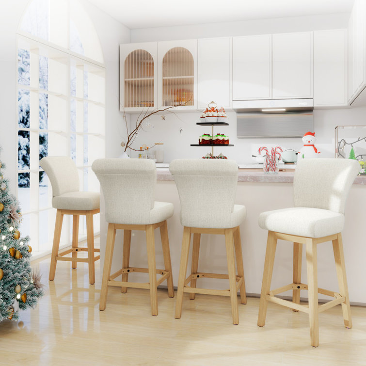 Malakeh Solid Wood Swivel Counter & Bar Stool (Set of 1/2/4)