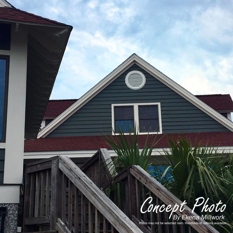 Octagonal Top Surface Mount Functional Standard Frame PVC Gable Vent, 18" H x 20" W