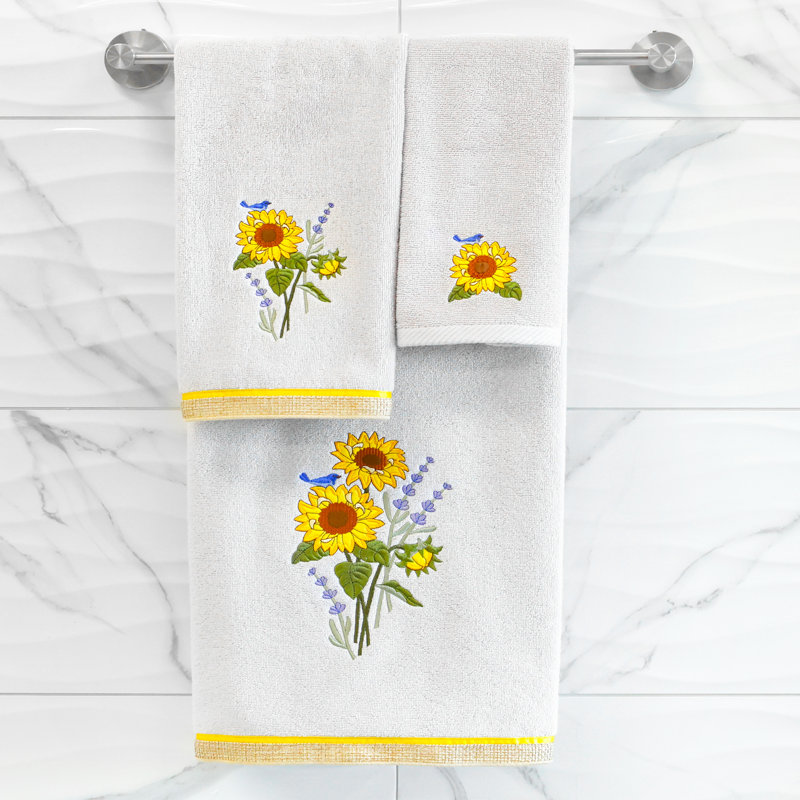 4 Piece 100% Turkish Cotton Towel Set, Silver