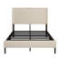 Structure de lit double beige avec station de charge dans la tête de lit avec rangement, fonctionnement silencieux, structure en métal, aucun sommier tapissier requis et fabrication robuste,-2137311448