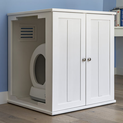 Refined Self Cleaning Litter Box Cabinet