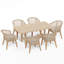Ensemble repas d'extérieur rectangulaire avec coussins-743686320-743686323
