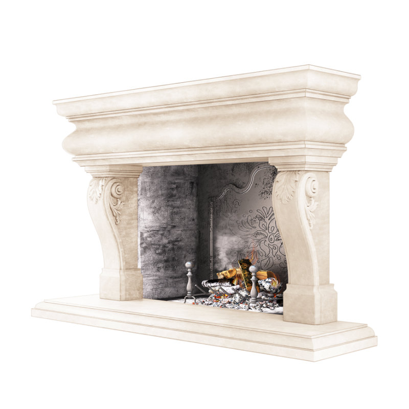 Great Adana Fireplace Surround, Travertine Beige