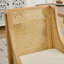 Chaises de salle à manger en rotin, structure en bois massif avec accoudoirs décoratifs, siège rembourré en lin