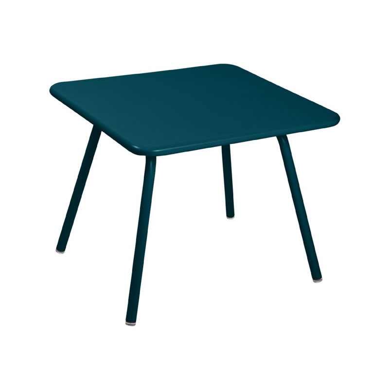Luxembourg Outdoor Square Dining Table, Acapulco Blue, 18.5" H x 22" L x 22" W