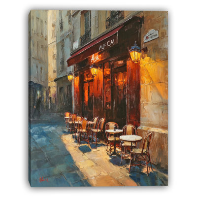 Paris Bistro Terrace Wrapped Canvas Wall Art