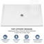 54" L x 36" W Single Threshold Shower Base with Centre Drain, Acrylic Shower Pan with Fibreglass Reinforced, Glossy White Shower Tray with Drain Assembly, Integrated 3-Sided Tile Flange Shower Base for 3-Wall Alcove Installation