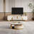 51.2-Inch Oval Faux Marble Coffee Table With Drawers