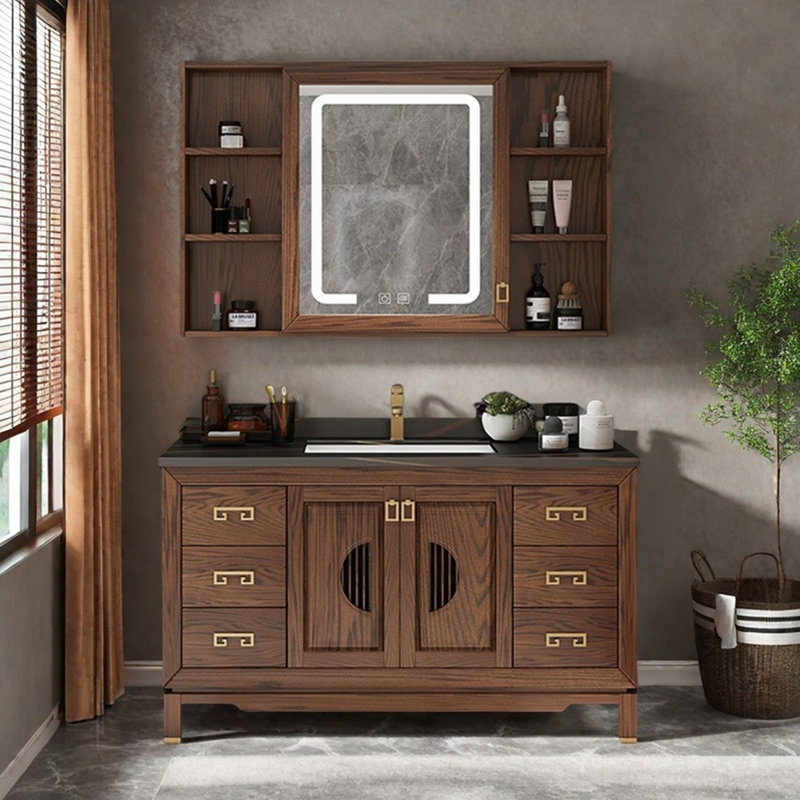 Chinese high-end retro bathroom cabinet, 51.1" W