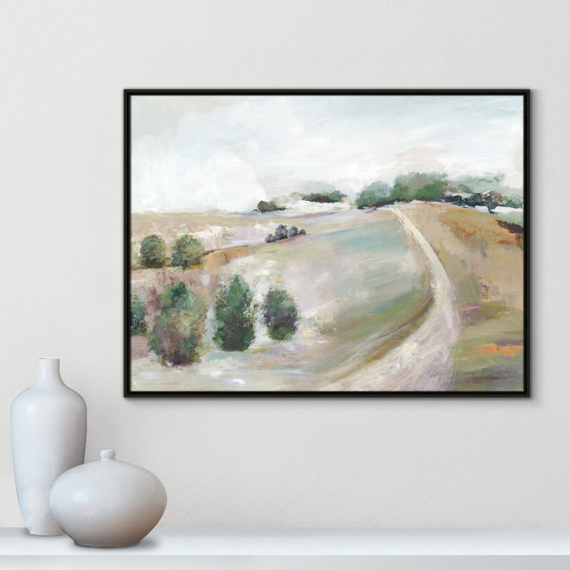 Kel Country Road Hill by Allison Pearce - Floater Frame Print on Canvas, 31.5" H x 41.5" W, Espresso