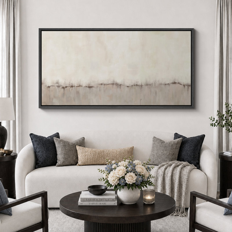 Minimal Landscape Print, 30" H x 60" W, Black
