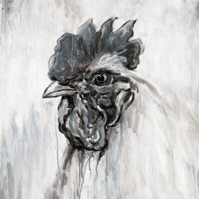 Inky Rooster - Wrapped Canvas Print