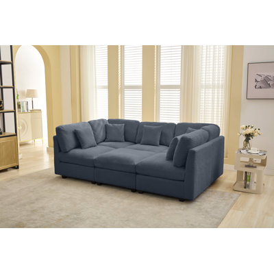 6-piece Corduroy Sleeper Sectional